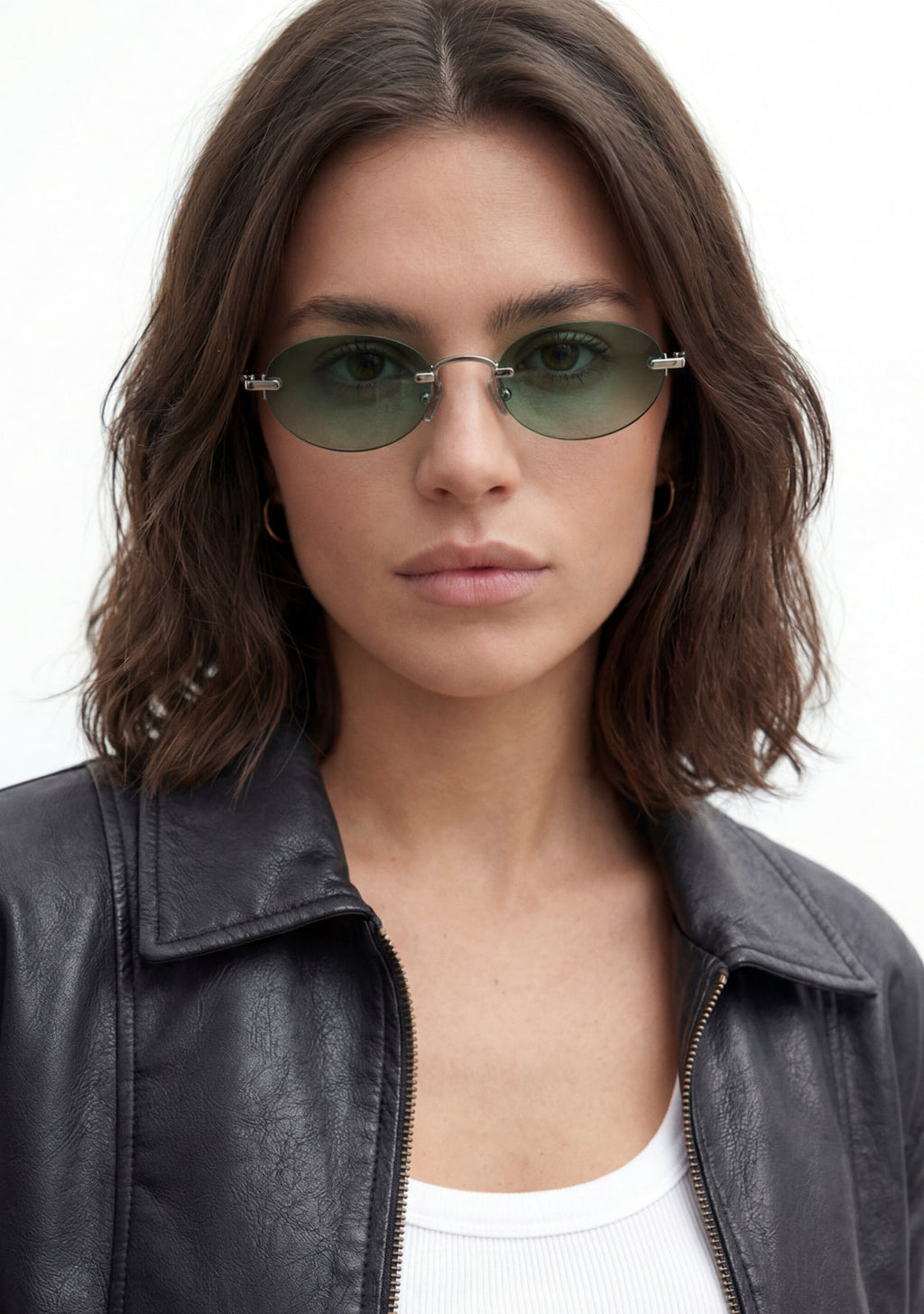 Smith Oval Silver / Gradient Green Luxury-Glass™